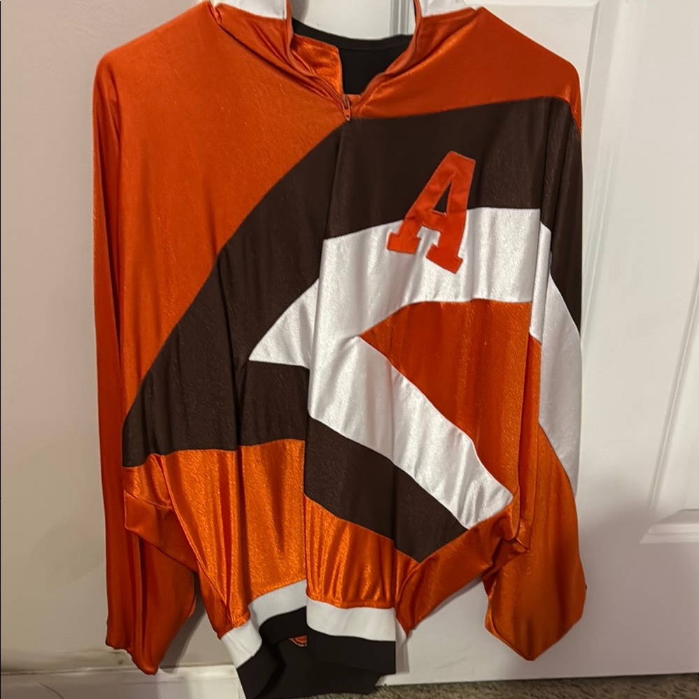 Orange and Brown Bomber Jacket